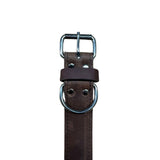 Brown Leather Collar Silver